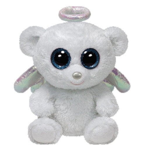 NEW SUPER SOFT & BEAUTIFUL TY HALO THE WHITE ANGEL CAT BEANIE BOOS MINT TAGS 